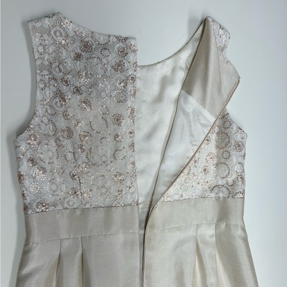 Tahari Cream Textured Sleeveless Dress - Picture 6 of 6